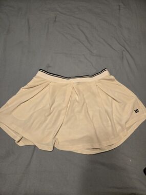 Wilson Cream Circle Skater Skirt with Black-Trim Waistband